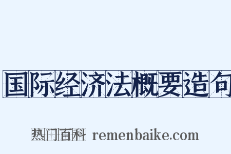 国际经济法概要造句是什么意思的图片